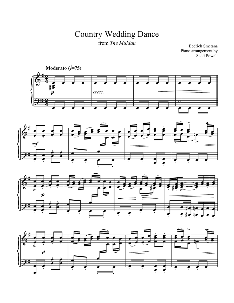 Country Wedding, from The Moldau (Solo Piano) Piano Solo scores gallery preview page 1