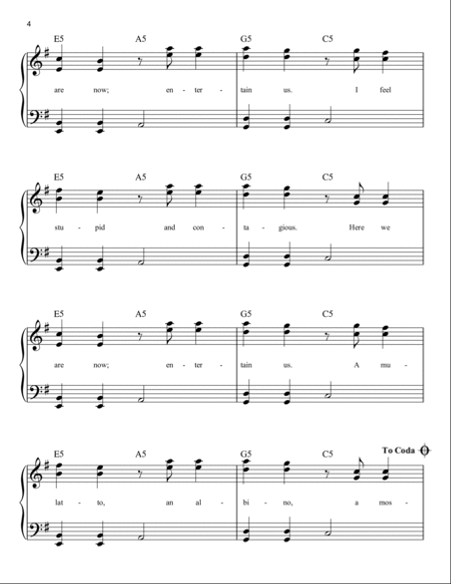 Smells Like Teen Spirit Easy Piano scores gallery preview page 4