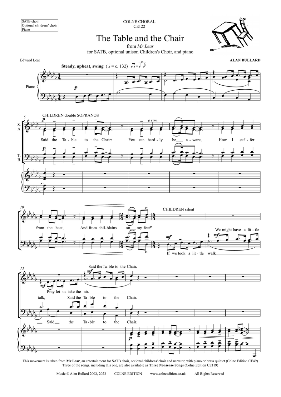 The Table and the Chair (for SATB with optional childrens' choir) 4-Part scores gallery preview page 2