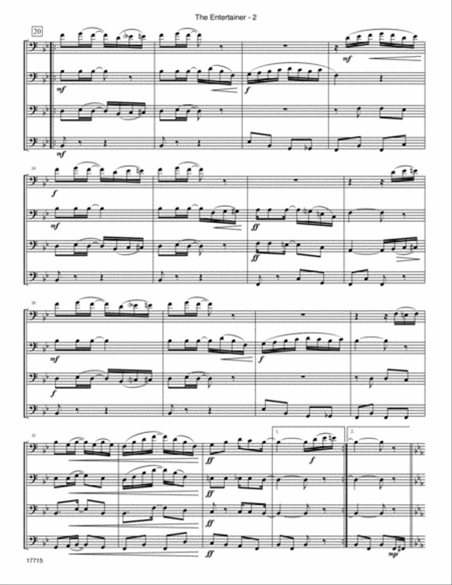 Entertainer, The Trombone Quartet scores gallery preview page 3