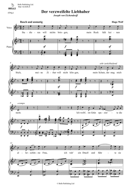 Der verzweifelte Liebhaber (Original key. G minor)