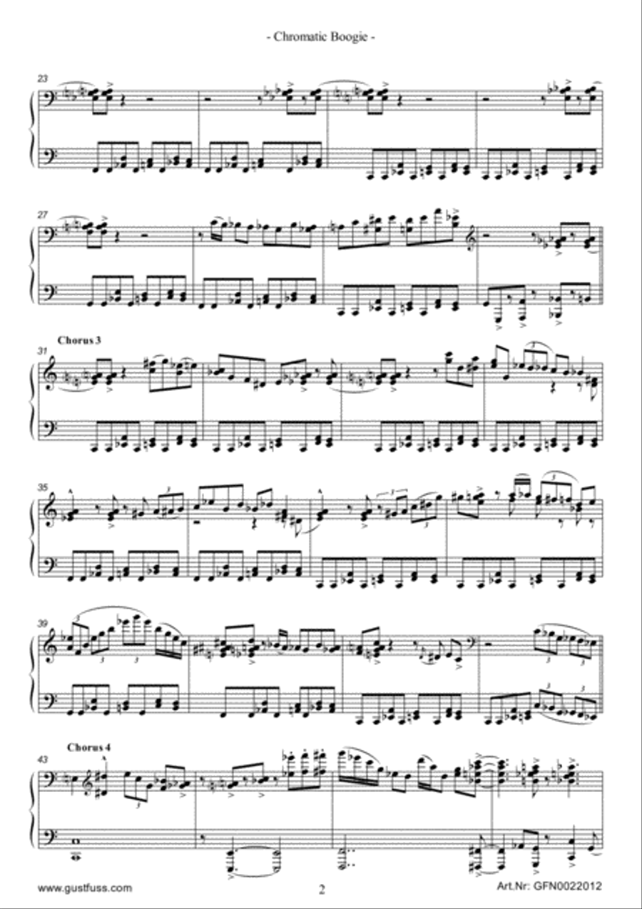 Chromatic Boogie - as played by Hannes Otahal Piano Solo scores gallery preview page 2