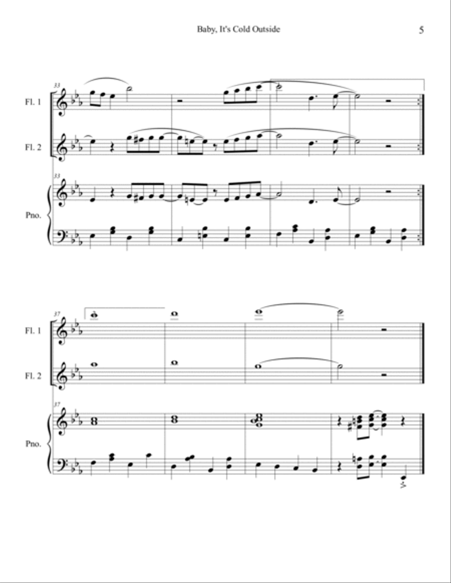 Baby, It's Cold Outside Woodwind Duet scores gallery preview page 5