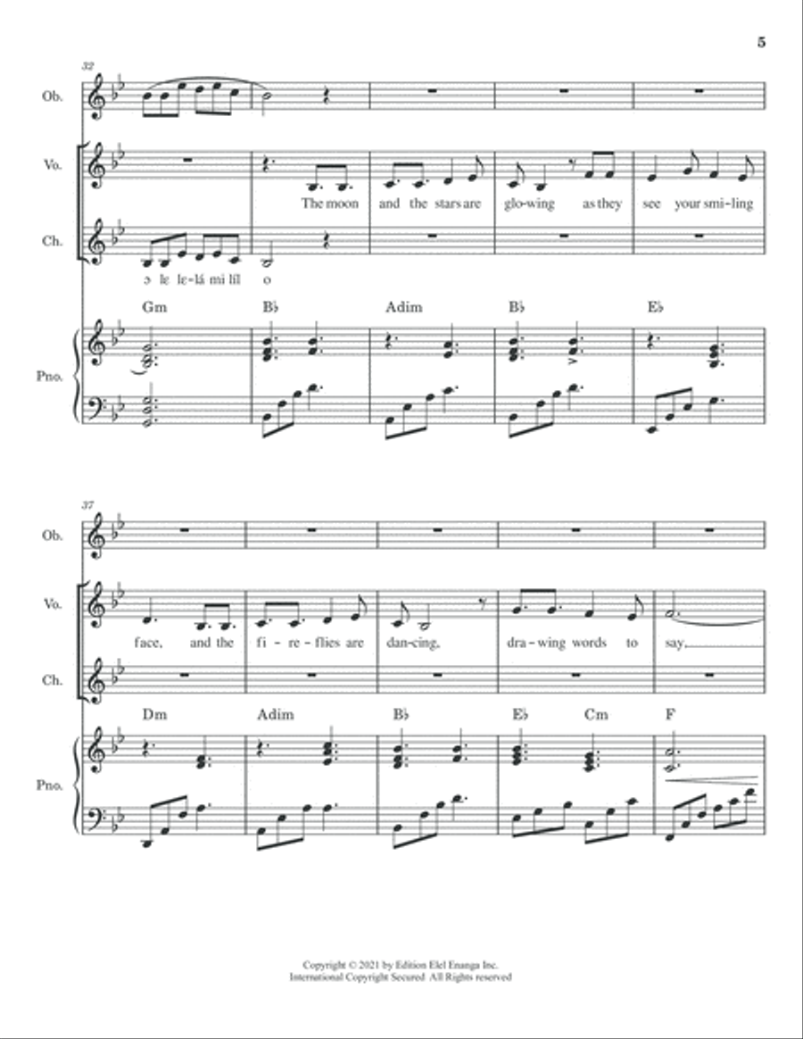 Mi Lil (a Tunen lullaby) Small Ensemble scores gallery preview page 6
