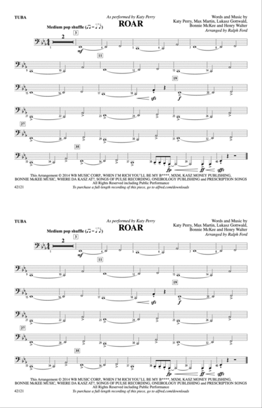 Roar: Tuba Marching Band scores gallery preview page 1