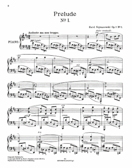 9 preludes pour piano. Op. 1.