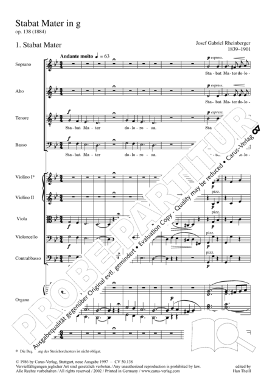 Stabat Mater in G minor 4-Part scores gallery preview page 6