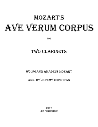 Book cover for Ave Verum Corpus for Two Clarinets