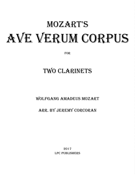 Ave Verum Corpus for Two Clarinets image number null