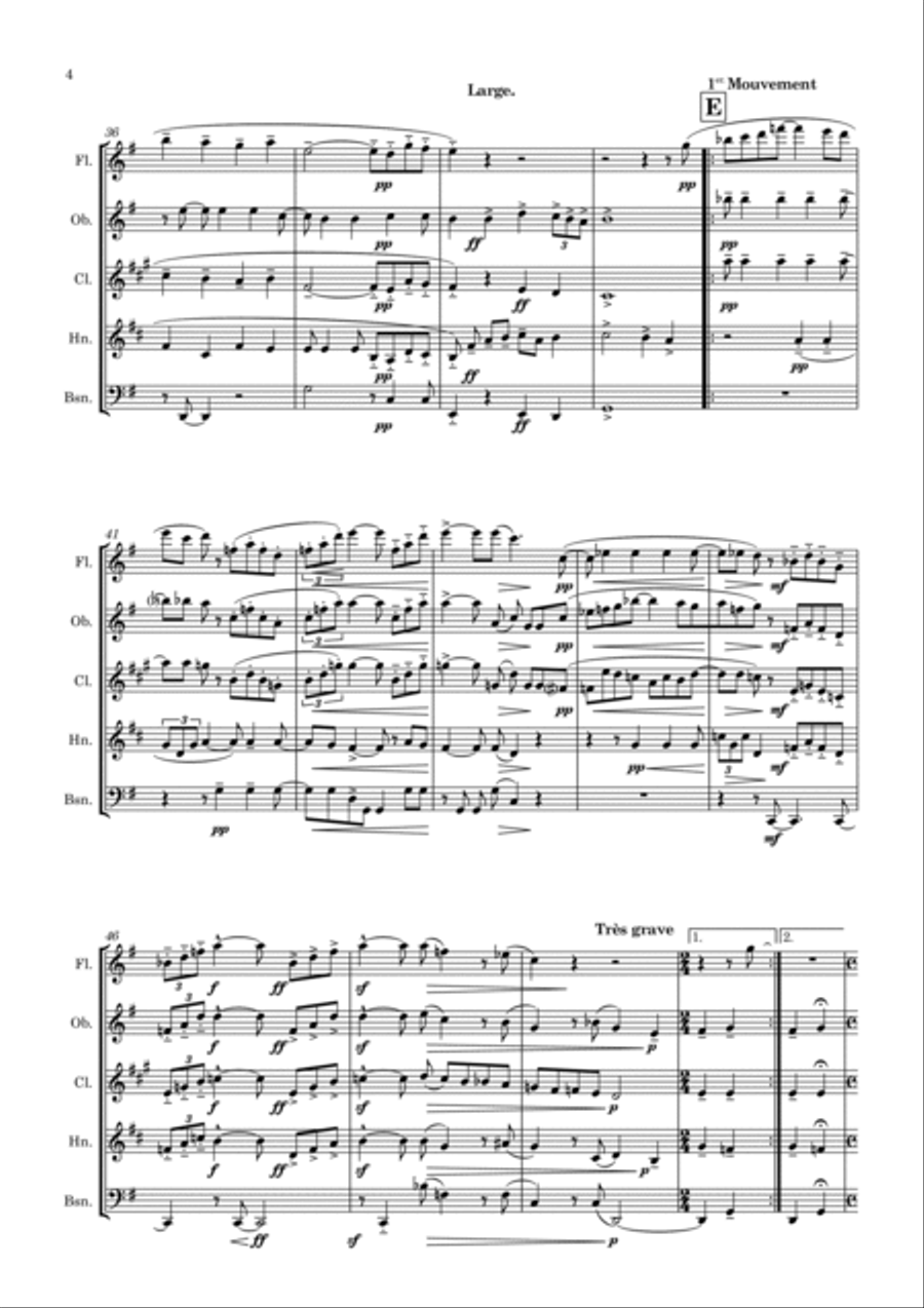 Ravel: Pavane pour une infante défunte (Pavane for a Dead Princess) - wind quintet image number null