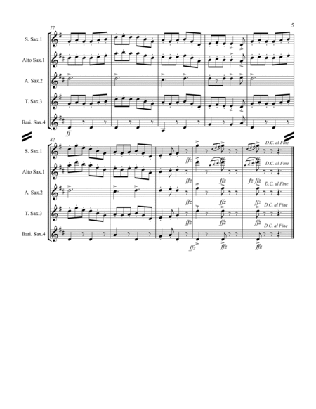 March - Garry Owen (for Saxophone Quartet SATB or AATB) image number null