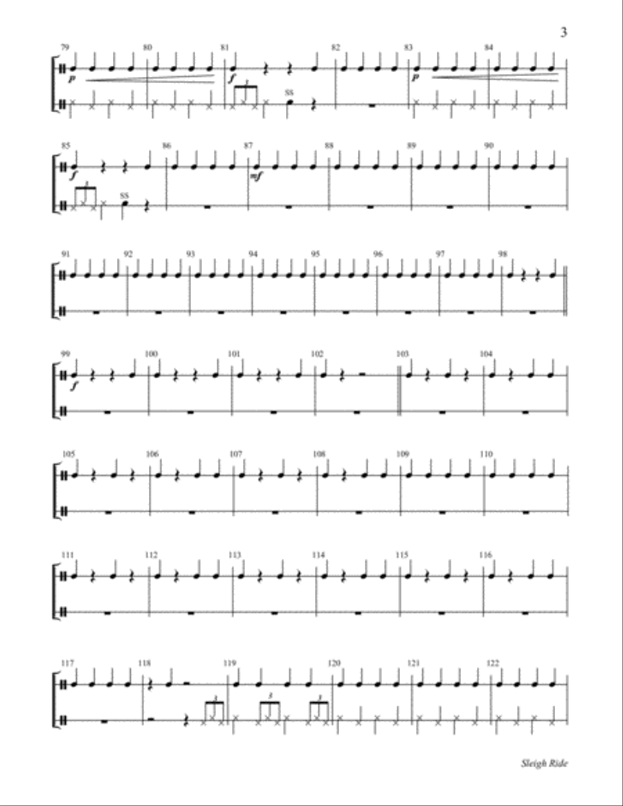 Sleigh Ride Sleigh Ride Handbell Choir scores gallery preview page 3