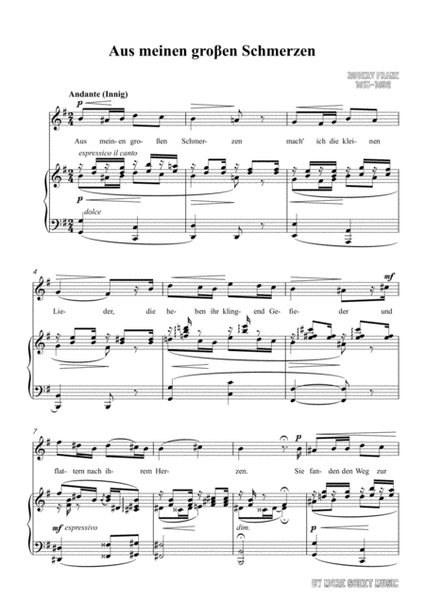 Franz-Aus meinen groβen Schmerzen in G Major,for voice and piano image number null
