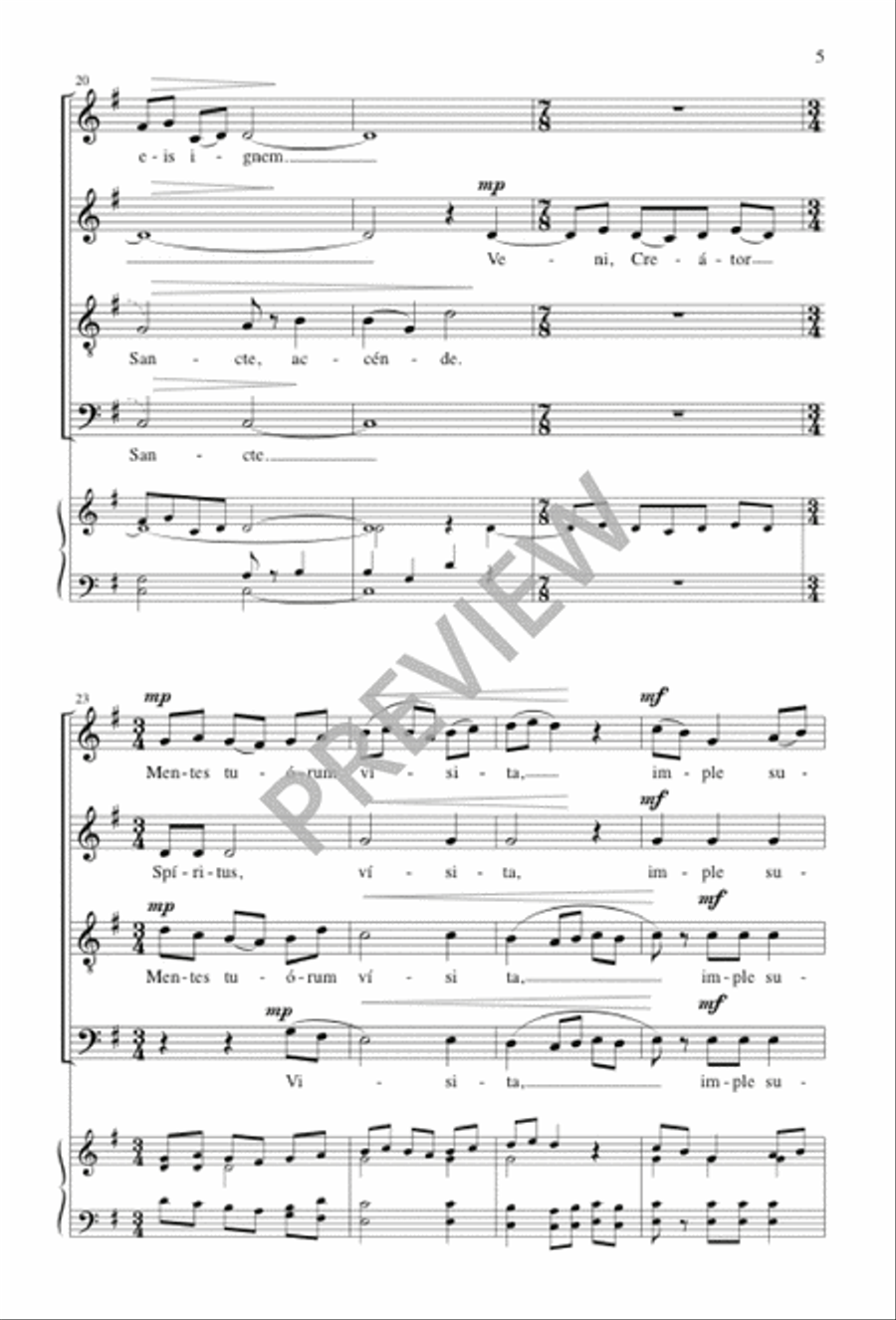 Veni, Creator Spiritus Veni, Creator Spiritus 4-Part scores gallery preview page 5