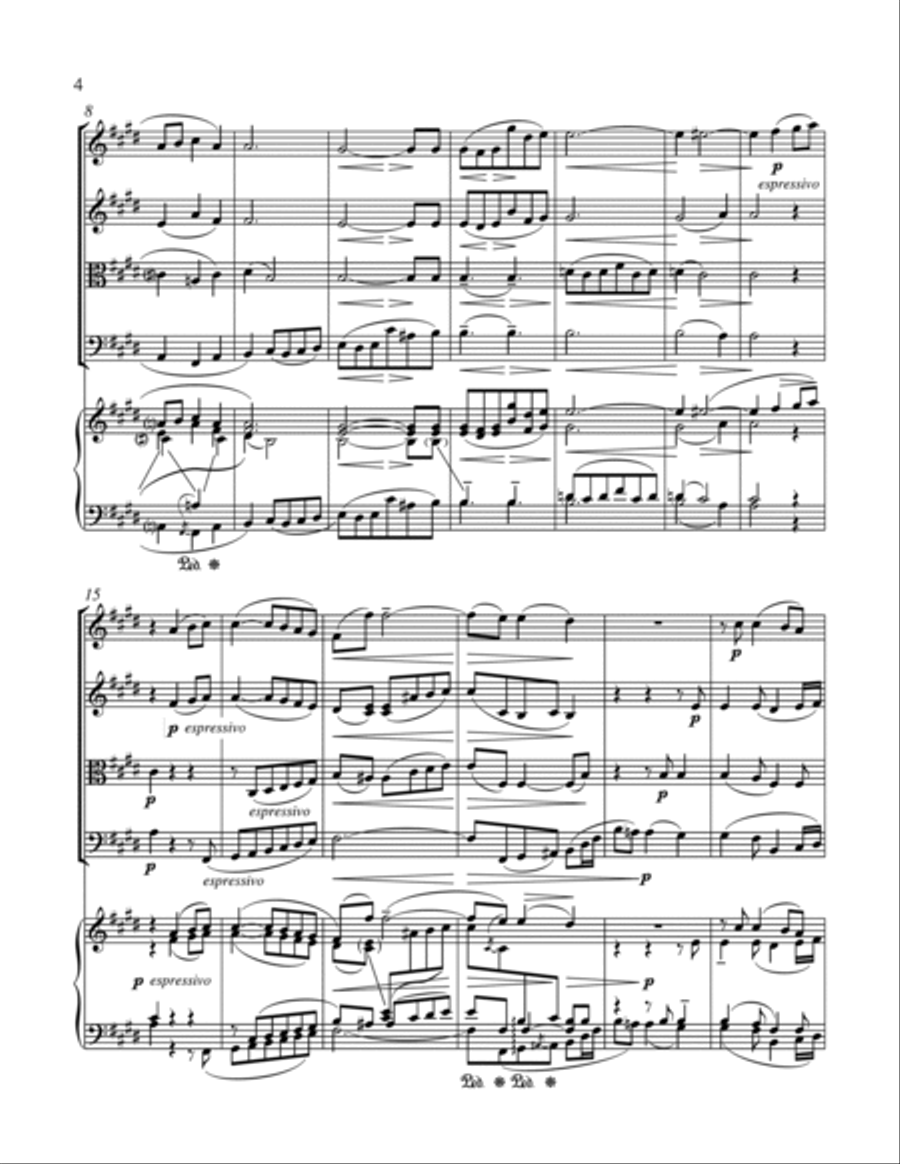 Elegy (Elegischer Gesang) 4-Part scores gallery preview page 2