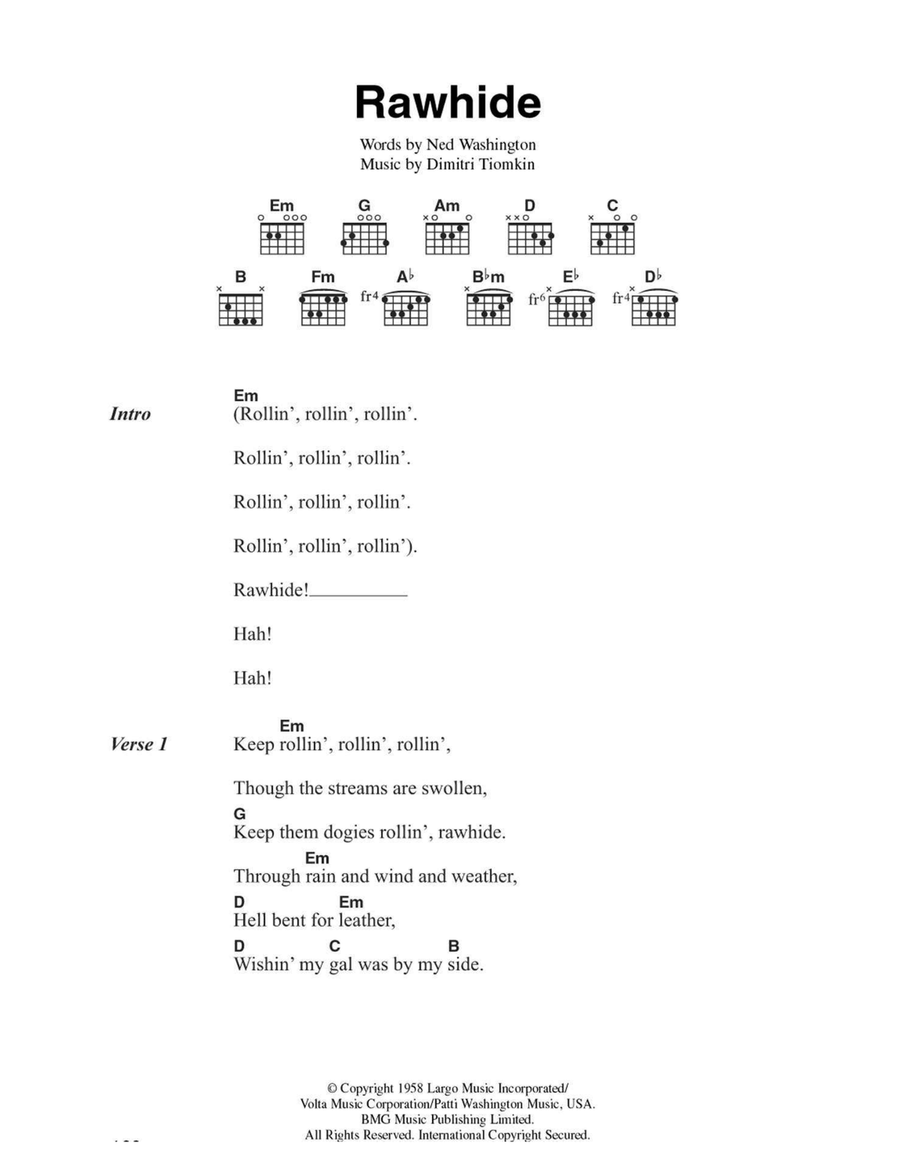Rawhide Electric Guitar scores gallery preview page 1