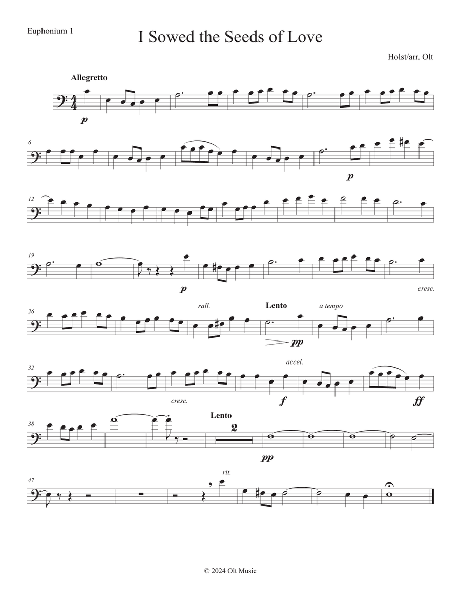 I Sowed the Seeds of Love Brass Quartet scores gallery preview page 4