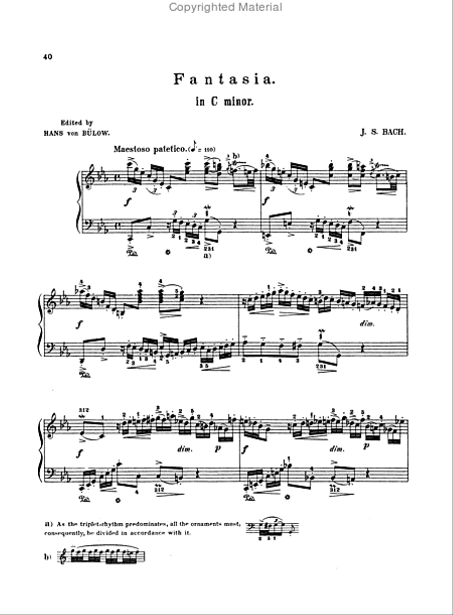 Chromatic Fantasy & Fugue, Concerto in the Italian Style, Fantasy in C Min, Prelude & Fugue in A Min Piano Solo scores gallery preview page 4