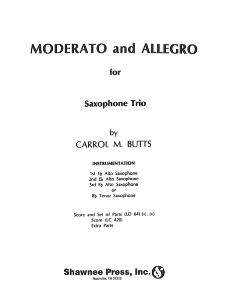 Moderato and Allegro Saxophone Trio
