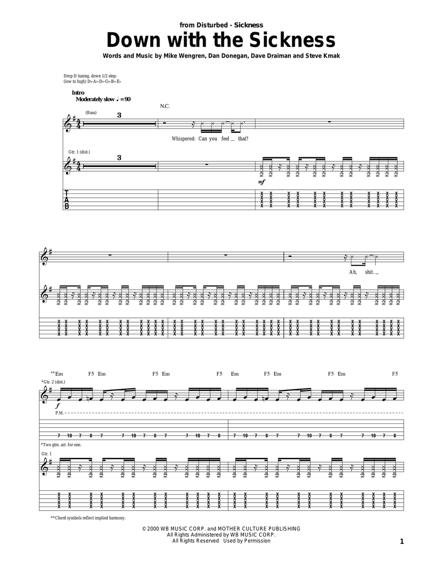 Disturbed down with clearance the sickness tabs