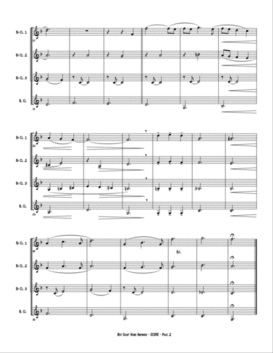 Not Goin' Home Anymore Clarinet Quartet scores gallery preview page 4
