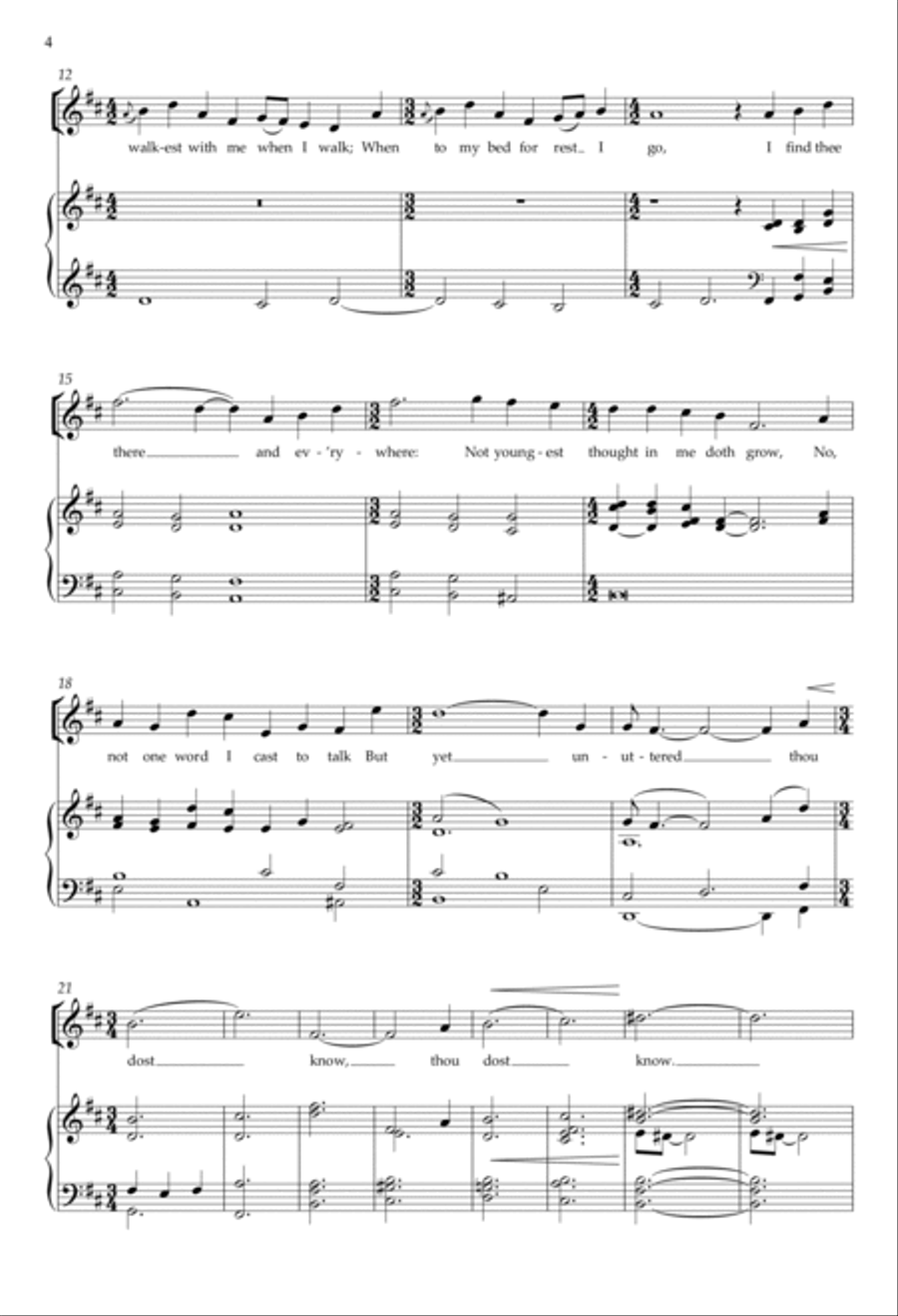 Psalm 139: tu cognovisti/Thou walkest with me SA scores gallery preview page 4