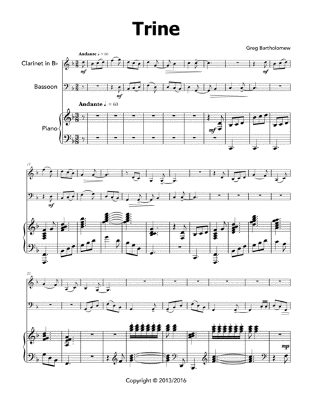 Trine for clarinet, bassoon & piano image number null
