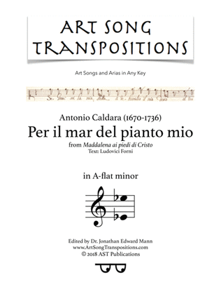 Book cover for CALDARA: Per il mar del pianto mio (transposed to A-flat minor)