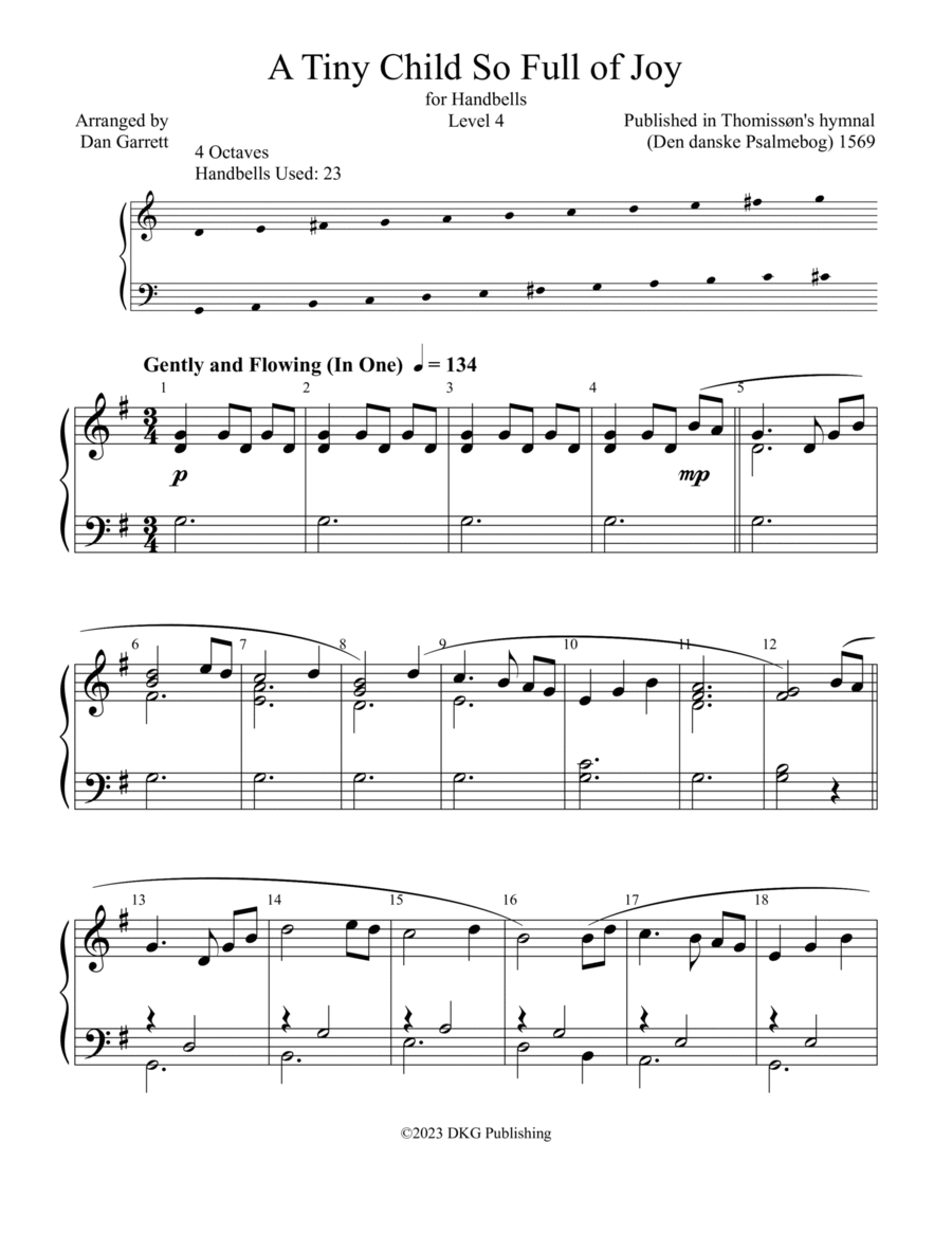 A Tiny Child So Full of Joy Handbell Choir scores gallery preview page 1