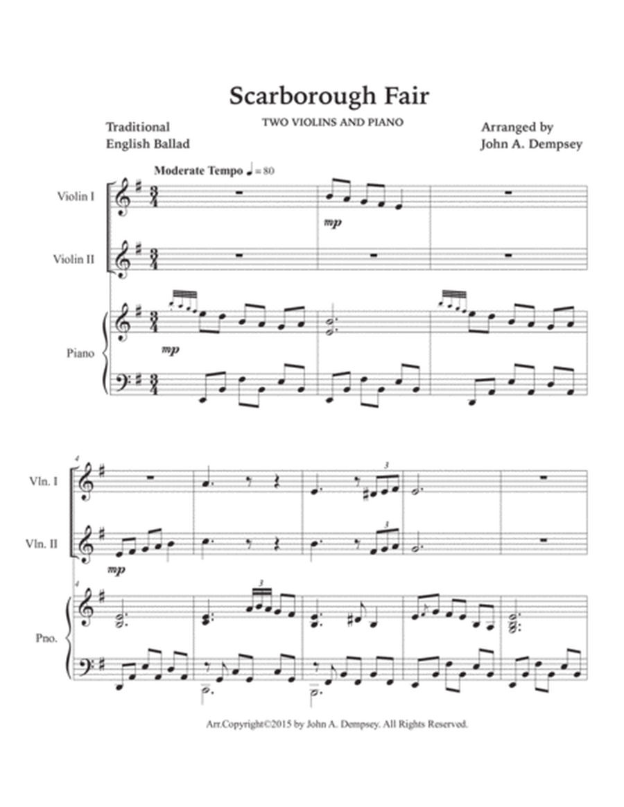 Scarborough Fair (Trio for Two Violins and Piano) image number null