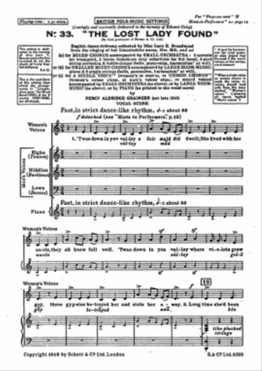 The lost lady found Mixed Choir scores gallery preview page 1