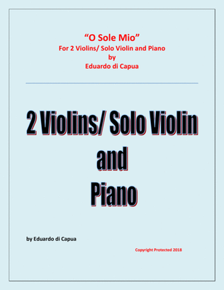 Book cover for O Sole Mio - 2 Violins and Piano