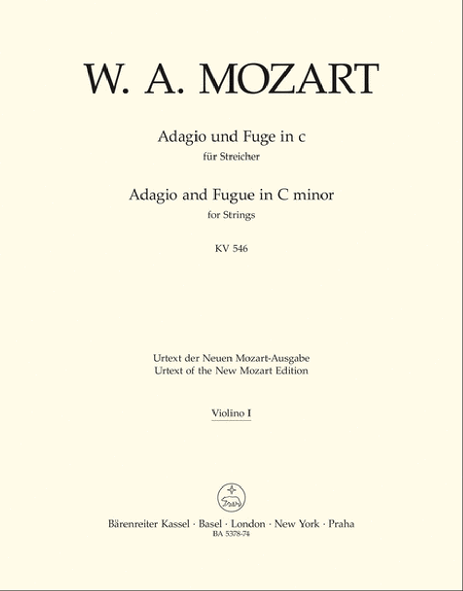 Adagio and Fugue for Strings and Winds c minor KV 546 Violin scores gallery preview page 1