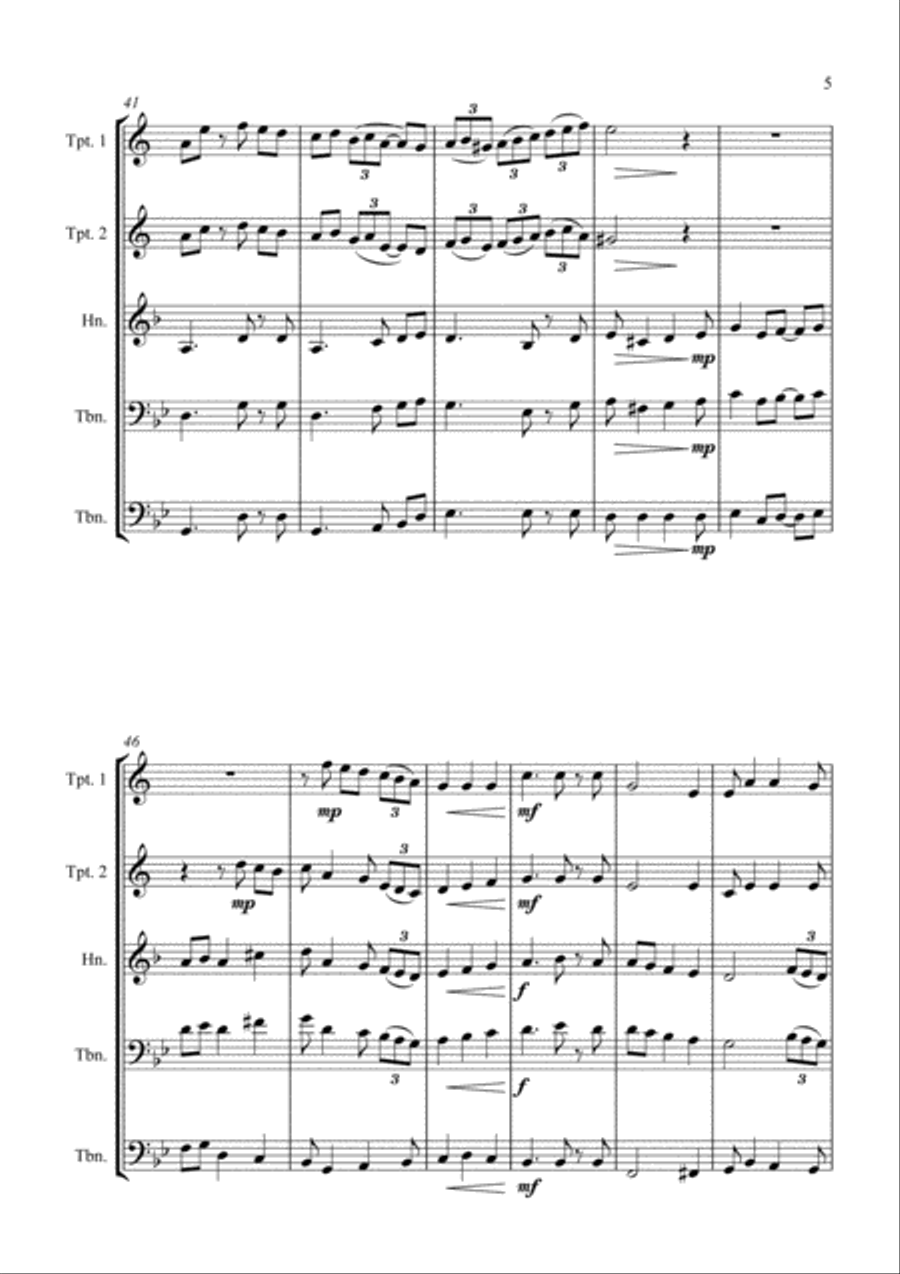God Rest Ye Merry Gentlemen - Jazz Carol for Brass Quartet Brass Quartet scores gallery preview page 5