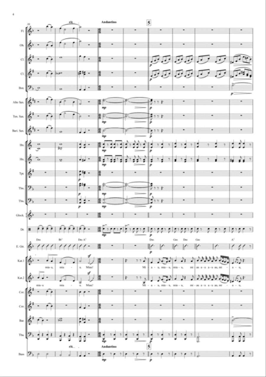 Duetto buffo di due gatti - Katzenduett Marching Band scores gallery preview page 5