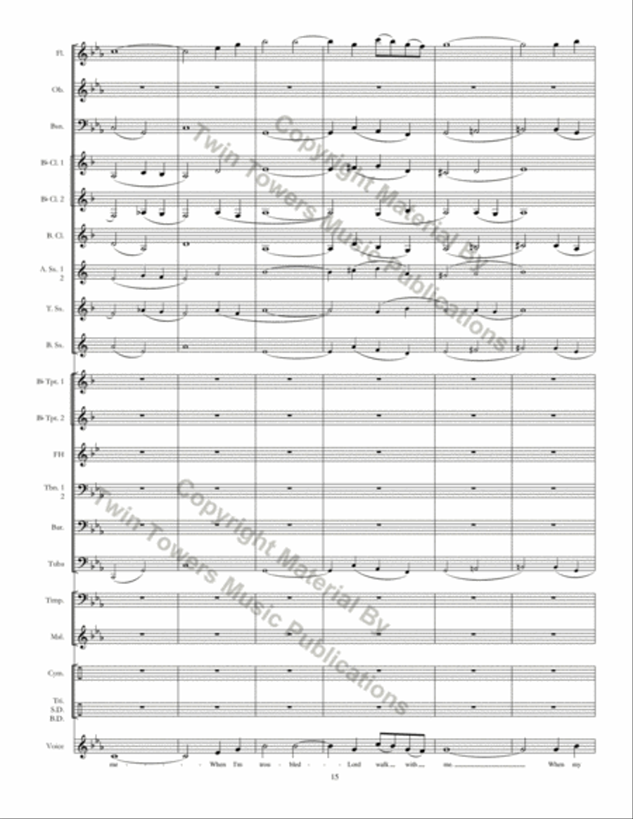 Chorale Prelude: I Want Jesus To Walk With Me Concert Band scores gallery preview page 16