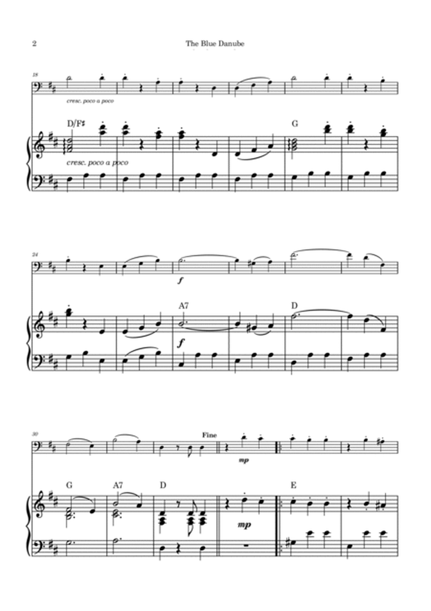 The Blue Danube - Trombone and Piano with Chord Notations image number null