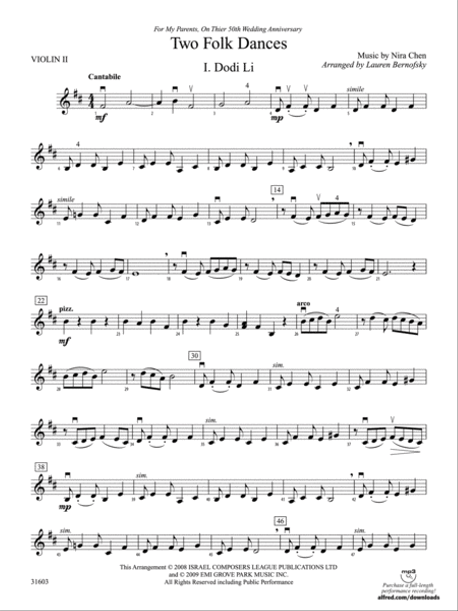 Two Folk Dances: 2nd Violin String Orchestra scores gallery preview page 1
