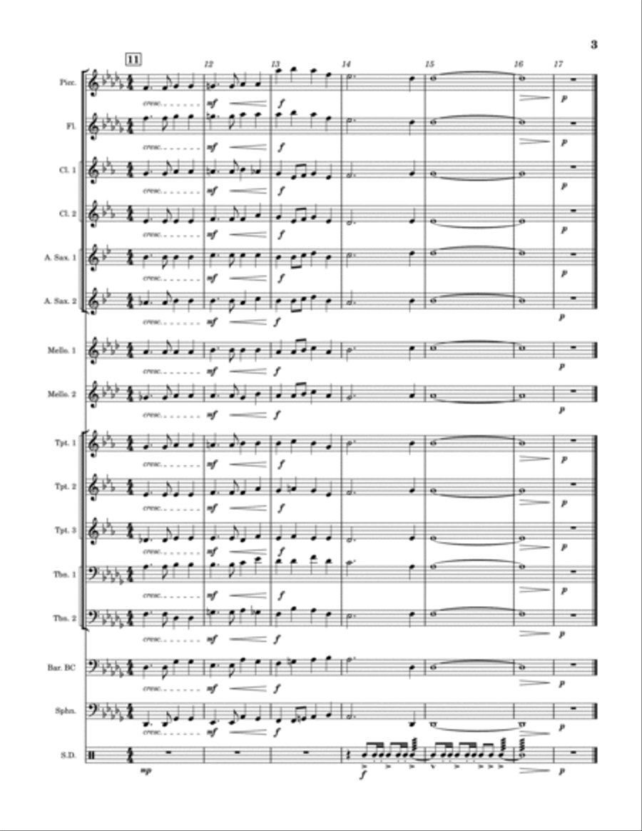 Eternal Father, Strong To Save (United States Navy Hymn) Marching Band scores gallery preview page 3