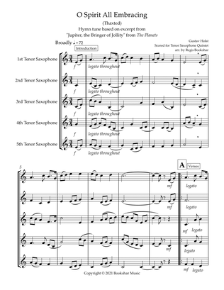 O Spirit All-Embracing (Thaxted) (Bb) (Tenor Saxophone Quintet)