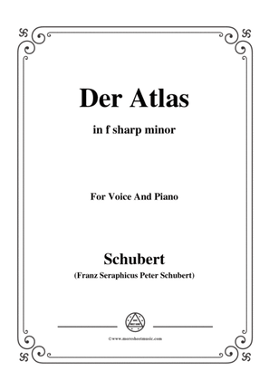 Book cover for Schubert-Der Atlas,in f sharp minor,for Voice&Piano