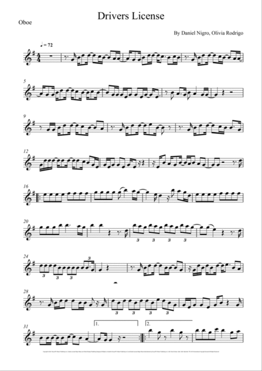 Drivers License Piano scores gallery preview page 5