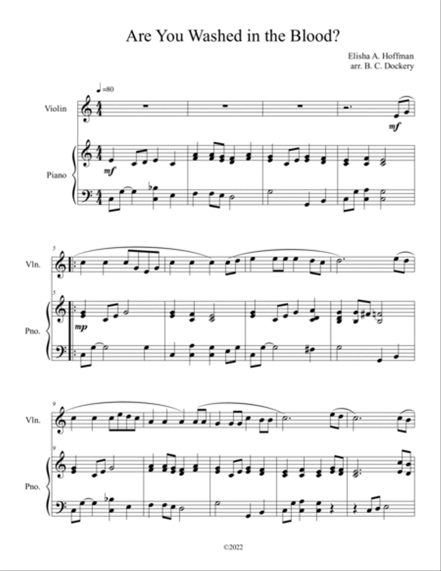 20 Easter Hymn Solos for Violin and Piano: Vols. 1 & 2 Violin Solo scores gallery preview page 6