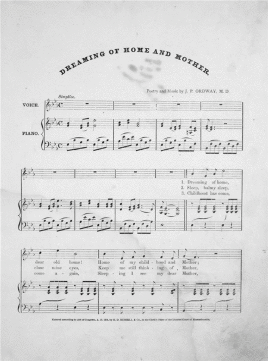 Dreaming of Home & Mother. Song and Chorus Choir scores gallery preview page 2