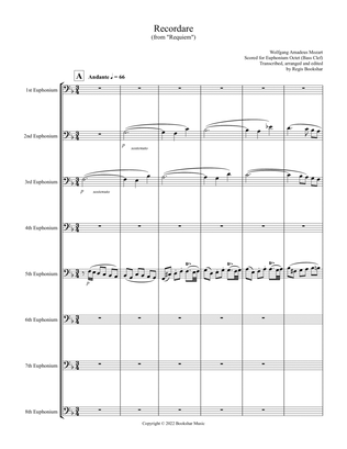 Recordare (from "Requiem") (F) (Euphonium Octet - Bass Clef)