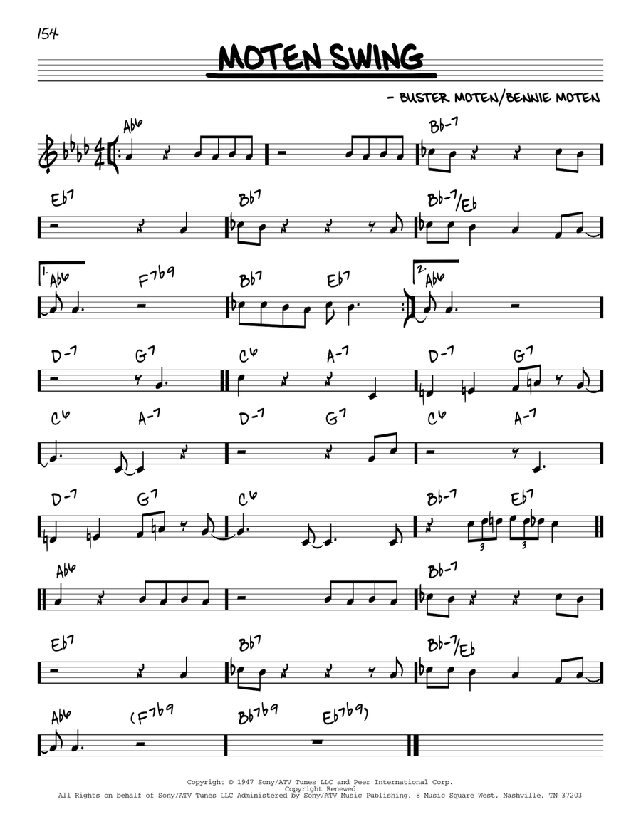 Moten Swing Moten Swing Piano scores gallery preview page 1