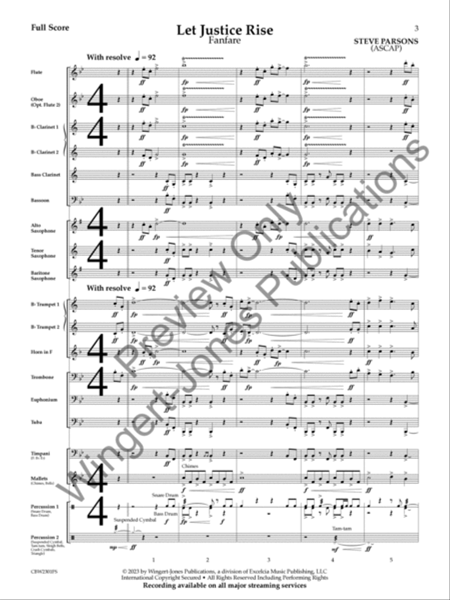 Let Justice Rise Concert Band scores gallery preview page 4