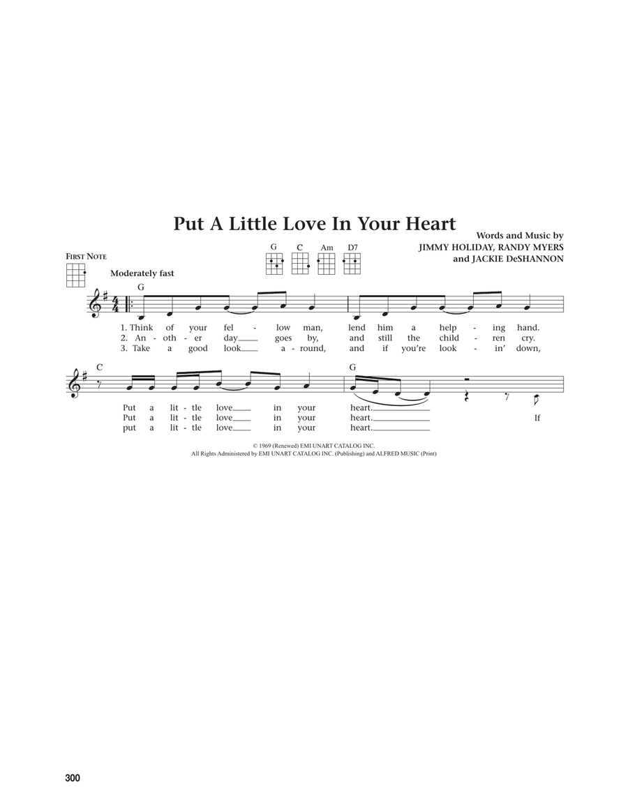 Put A Little Love In Your Heart (from The Daily Ukulele) (arr. Jim Beloff) Ukulele scores gallery preview page 1
