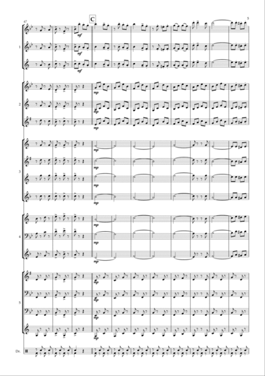 Wallace And Gromit Theme Concert Band scores gallery preview page 5
