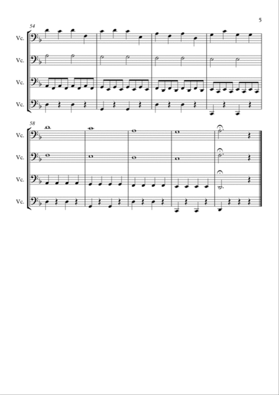 Motion - Easy Cello Quartet String Quartet scores gallery preview page 5